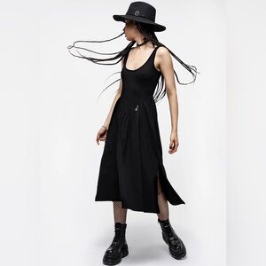 MSRP $68 NWT US 4 DISTURBIA Astarte Basque Waistline Jersey Midi Dress